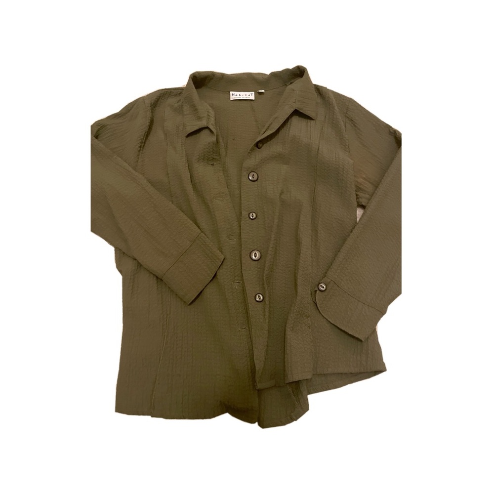 Green Button Down<3